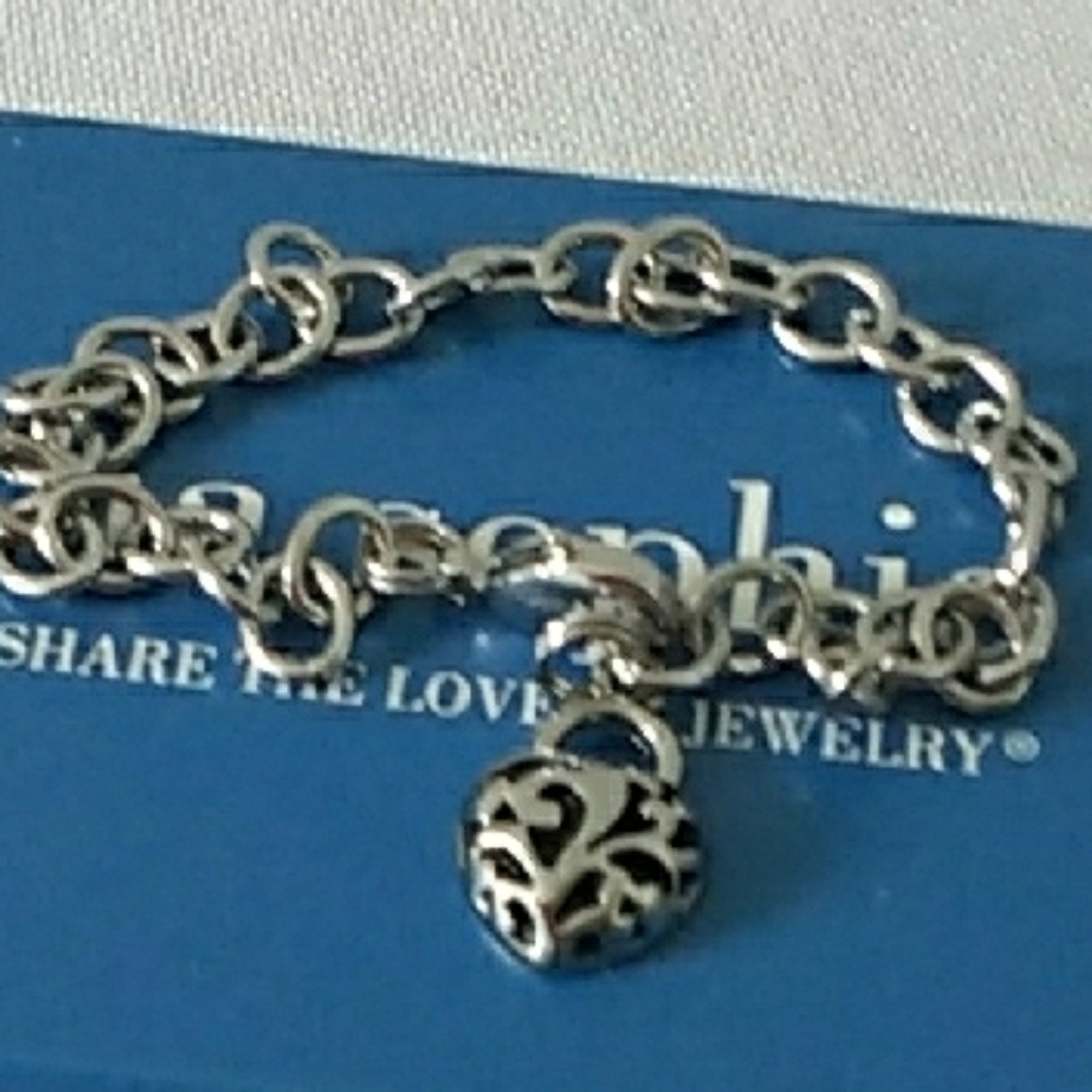 Lia Sophia Lovey Dovey Filigree Heart Charm Bracelet